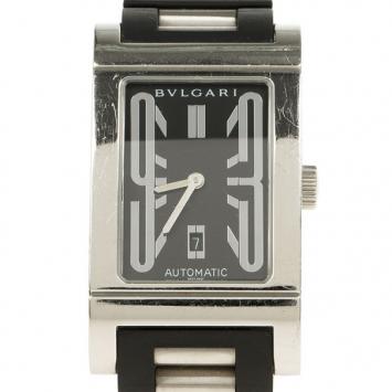 Bvlgari Black Stainless Steel Rettangolo Unisex Wristwatch 27MM