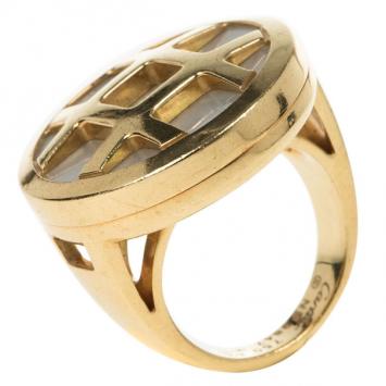 Cartier Pasha Mother of Pearl 18K Yellow Gold Ring Size 52