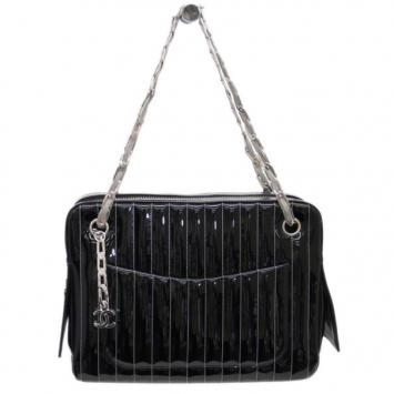 Chanel Black Patent Mademoiselle Shoulder Bag