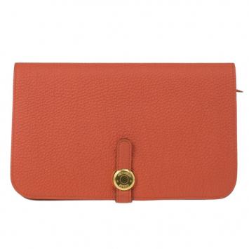Hermes Orange Dogon Combined Wallet