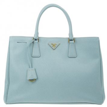 Prada Blue Lago Saffiano Lux Large Tote