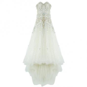 Zuhair Murad Tiana Strapless Floral Embellished Wedding Dress S