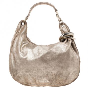 Jimmy Choo Bronze Leather Solar Hobo