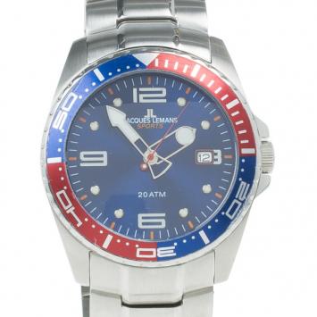 Pre Owned Jacques Lemans Blue Stainless Steel Haiti Sports 1-1465C Men's Wristwatch 46MM