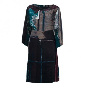 Kenzo Printed Silk Shift Dress L