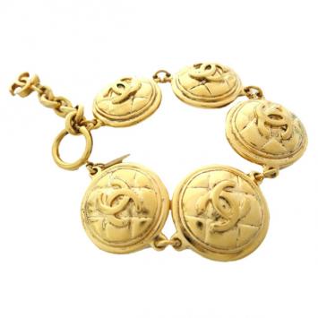 Chanel Coco Medals Vintage Gold-Plated Bracelet 25CM