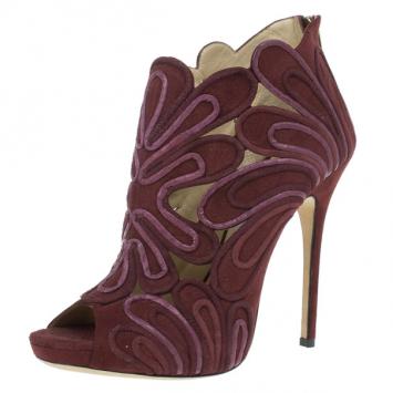 Jimmy Choo Magenta Suede Kalipso Ankle Booties Size 40