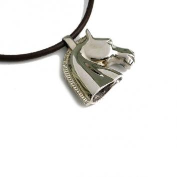 Hermes Silver Palladium Horse Pendant Necklace