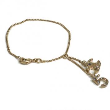 Chanel CC Logo No. 5 Gold-Plated Bracelet