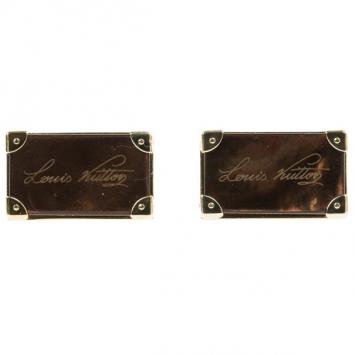 Pre Owned Louis Vuitton Brown Signature Cufflinks