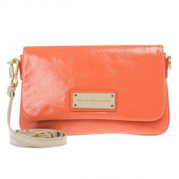 Marc by Marc Jacobs Orange Glazed Leather Percy Crossbody