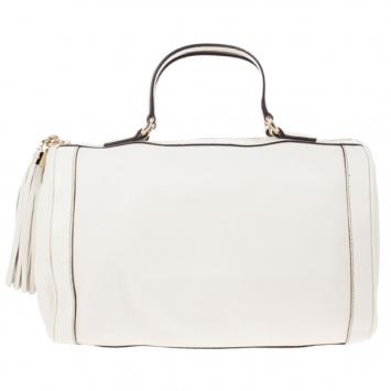 Gucci White Leather Medium Soho Boston Bag
