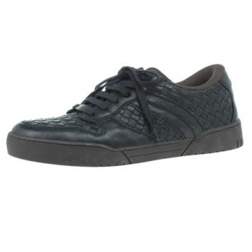 Pre Owned Bottega Veneta Black Intrecciato Leather Speedster Sneakers Size 41