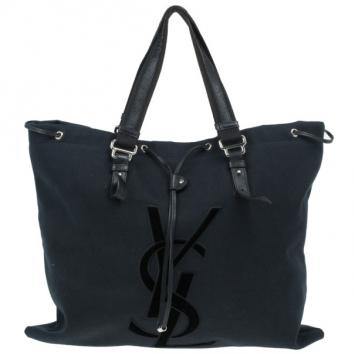 Saint Laurent Paris Black Canvas Kahala Tote