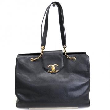Chanel Vintage Black Caviar Supermodel Tote