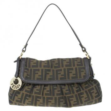 Fendi Brown Zucca Canvas Chef Shoulder Bag