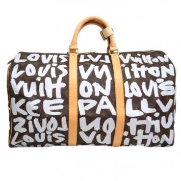 Pre Owned Louis Vuitton Monogram Graffiti Keepall 50 Duffle Bag