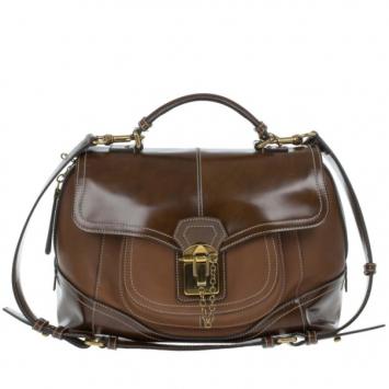 D and G Brown Leather Boston Bag