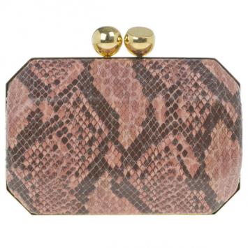 Stella McCartney Pink Faux Python Lucia Clutch