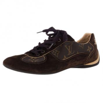 Louis Vuitton Brown Offshore Sneakers In Mix Patchwork Size 37.5