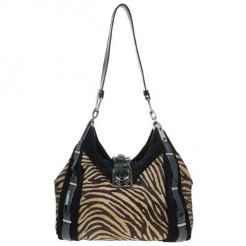 Celine Zebra Fur Print Dimitri Hobo