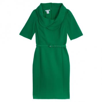 Oscar de la Renta Tulip-neck Sheath Dress M