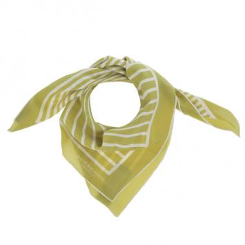 Burberry Prorsum Yellow Multistripe Silk Square Scarf