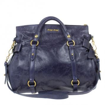 Miu Miu Purple Leather Bow Satchel