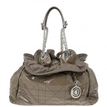 Dior Taupe Patent Leather Le 30 Tote