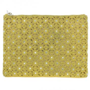 Charlotte Olympia Gold Embroidered Pouch