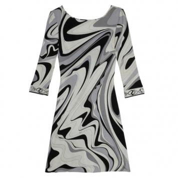 Emilio Pucci Monochrome Print Stretch Dress S