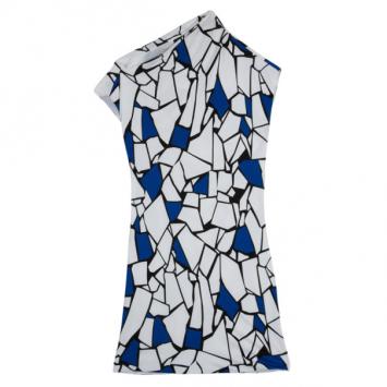Gucci Blue & White Abstract Print Stretch Dress M