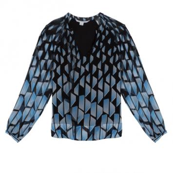 Diane von Furstenberg Maiko Geometric Print Top L