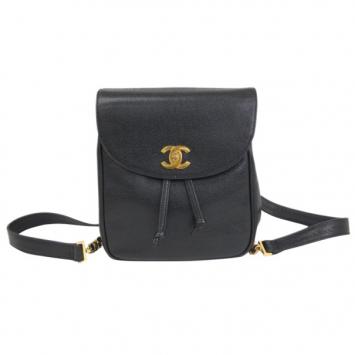 Chanel Vintage Black Caviar Backpack