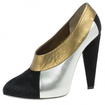 Dolce and Gabbana Three Tone Leather Ankle Booties Size 39