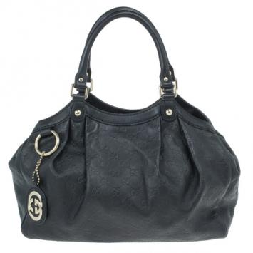 Gucci Black Guccissima Sukey Tote
