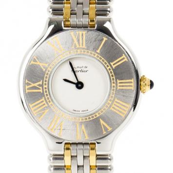Cartier White Stainless Steel Must de Cartier 21 Women's Wristwatch 28MM