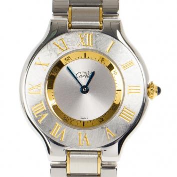 Cartier Silver Stainless Steel Must de Cartier 21 Women's Wristwatch 30MM