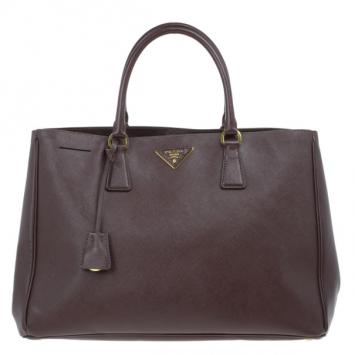 Prada Burgundy Saffiano Lux Tote
