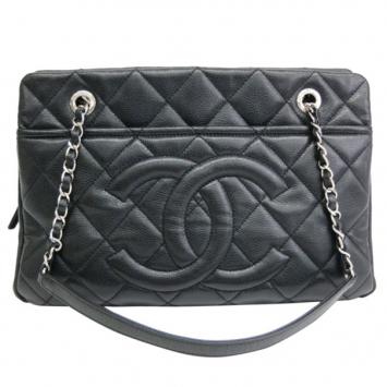 Chanel Black Caviar CC Shopper Tote