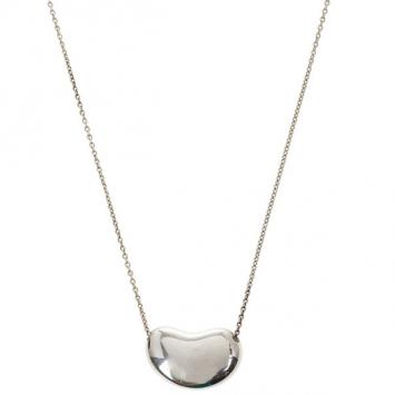 Tiffany & Co. Elsa Peretti Bean Silver Pendant Necklace