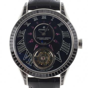 Pre Owned Perrelet Navy Platinum Tourbillon Men's Wristwatch 42MM