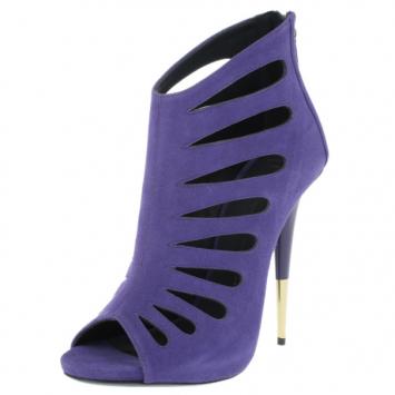 Giuseppe Zanotti Purple Suede Cutout Booties Size 40