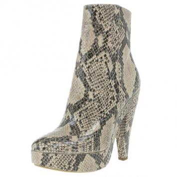 Stella McCartney Snake Effect Faux Leather Ankle Boots Size 39