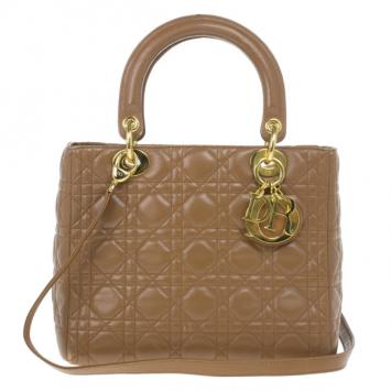 Dior Brown Leather Medium Lady Dior