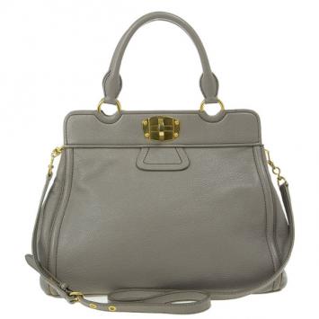 Miu Miu Grey Leather Top Handle Bag