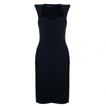 Alexander McQueen Black Fitted Midi Dress M