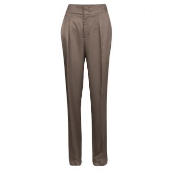 Pre Owned Gucci Brown High Waist Silk Pants S