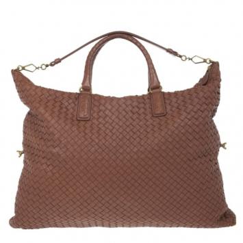 Bottega Veneta Brown Intrecciato Nappa Convertible Bag