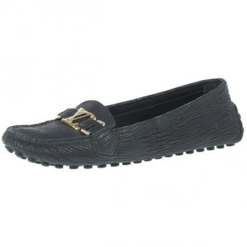 Louis Vuitton Black Leather Oxford Loafers Size 39
